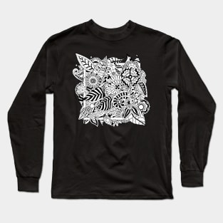 Zentangle floral square Long Sleeve T-Shirt